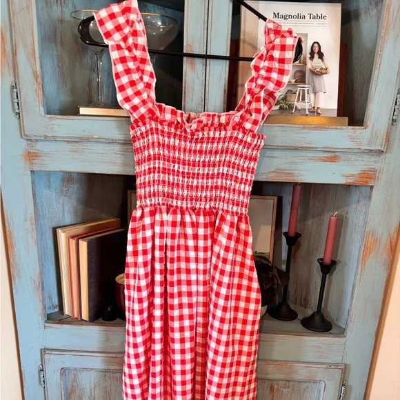 Gingham printed maxi dress med - Picture 4 of 10